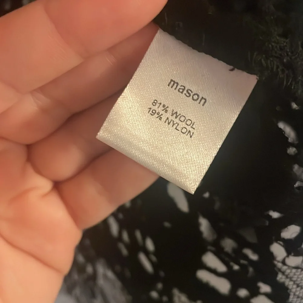 [Mason] Black Sheer Appliqué Blouse - Size Medium